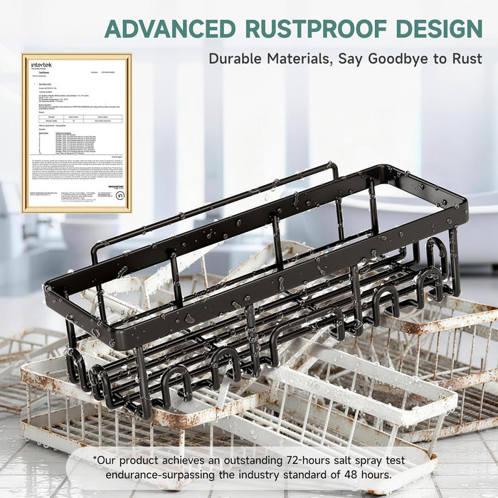 Shower Caddy 6-Pack, Bathroom Organizers and Storage Shelves, Black