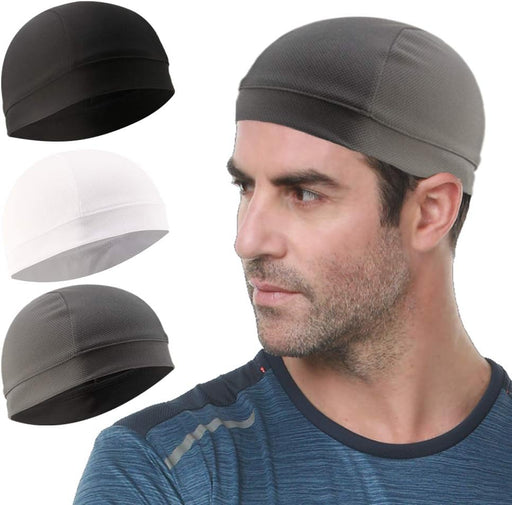 3 Pack Cooling Skull Cap Helmet Liner Sweat Wicking Breathable Hat for Men
