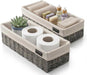 Over the Toilet Tank Wicker Storage Basket, Bathroom and Closet Organizers and Storage Bins with Fabric Liner, Grey, 2 P