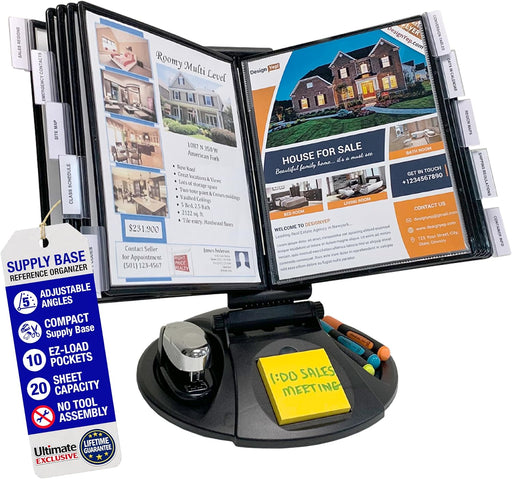 AdjustaView Supply Base Desk Reference Display Organizer BK