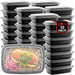50-Pack Reusable Meal Prep Containers Microwave Safe Food Storage Containers with Lids, 28 oz - 1 Compartment Take Out D