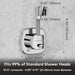 Shower Head Holder with Suction | 360° Swivel | Silver