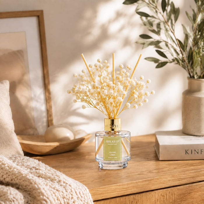 Reed Diffuser Set of 3,Clean Linen Cashmere Vanilla Lavender Garden Oil Reed Diffusers for Bedroom Living Room Office Aromatherapy Oil Reed Diffuser for Gift 50ml x 3