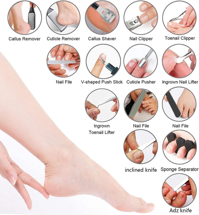 36 in 1 Professional Pedicure Kit, Foot File, Foot Rasp and Callus Remover