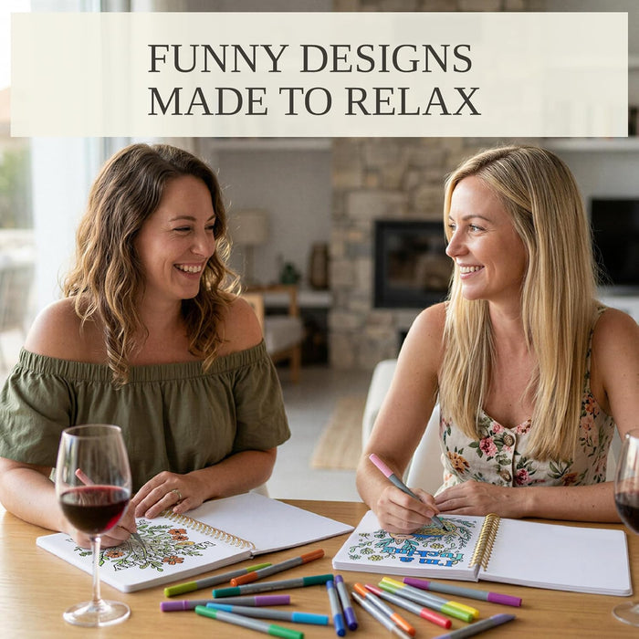 Beautiful Coloring Book Set of 2 for Adult Relaxation with Floral Designs