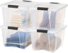4-Pack 32 Quart Storage Bins with Lids, Clear