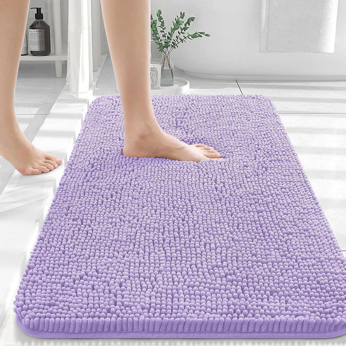 Bathroom Rugs 30X20, Extra Soft Absorbent Chenille Bath Rugs, Rubber Backing Quick Dry, Machine Washable Bath Mats for Bathroom Floor, Tub and Shower, Home Decor Accessories, Grey