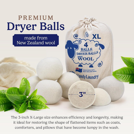 Wool Dryer Balls 6-Pack, Reusable Natural Fabric Softener