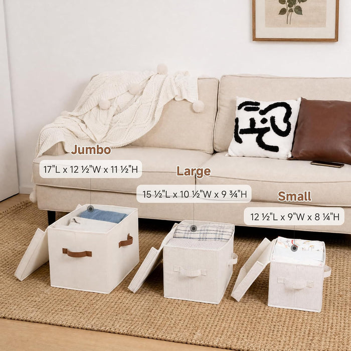 Fabric Storage Bins with Lids, Closet Storage Bins
