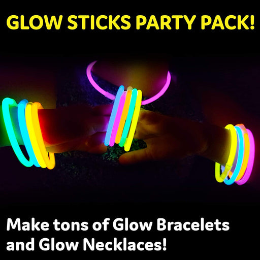 Glow Sticks Party Supplies 100pk - 8 Inch Glow in the Dark Light Up Sticks Party Favors, Glow Party Decorations, Neon Pa