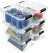 Plastic Storage Bins with Lids 6 Pack, 6.7 Quart Storage Containers With Black Buckle Latch, Stackable Storage Organizer