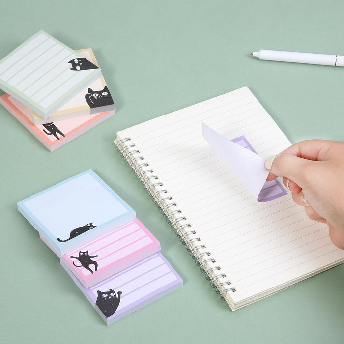 - Black Cat Sticky Notes Set, 3" x 3", 6 Pads, 480 Sheets | Black Cat Sticky Notes, Memo Pads, Self-Stick Note Pad for Office, School, Home, Study & Organization