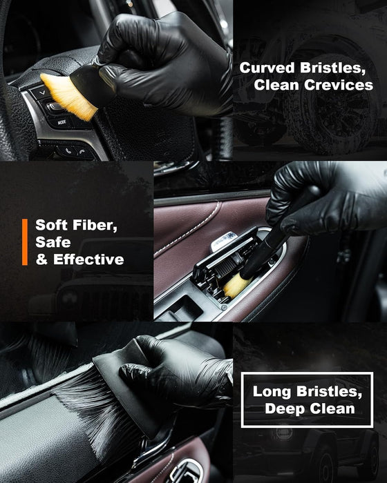 Windshield Cleaner Tool, 18Pcs Car Interior Cleaning Kit with Detail Brush