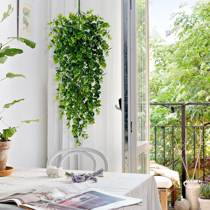 4Pcs Fake Hanging Plants 2.7FT Fake Plants Fake Vines Greenery