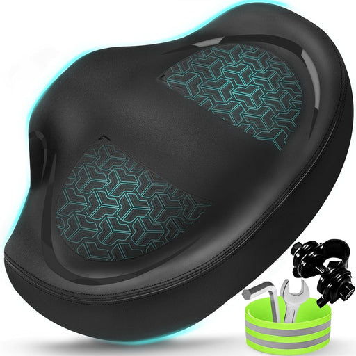 Noseless Bike Seat Cushion for Men & Women - Extra Padding & Comfort Wide Bicycle Seat, Oversized Comfortable Saddle for