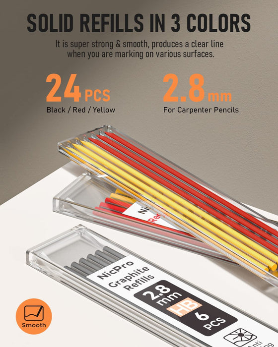 Carpenter Pencils with Sharpener, Mechanical Pencil for Construction