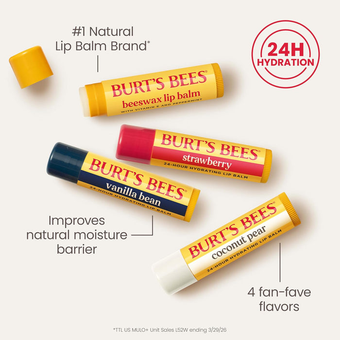 Lip Balm, Classic Flavor Pack, 0.15 oz., 4 Tubes