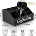 Coffee Station Organizer for Countertop – Wooden Coffee Bar Organizer with Adjustable Dividers,Holds K Cup Pod & syrup bottles, for Kitchen, Office, or Bar and Tea Station, Black