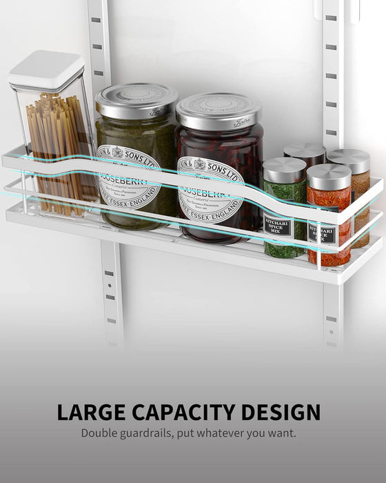 White 9-Tier Over The Door Pantry Organizer, Pantry Organization And Storage, Metal Hanging Spice Rack Shelves Door, Hom