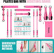 Pilates Bar Kit with Resistance Bands, Pilates Workout Equipment for Legs, Hip, Waist, Arm, Squats Exercise Equipment for Home Workouts, Adjustable 3-Section Pilates Bar Kit for Women & Men
