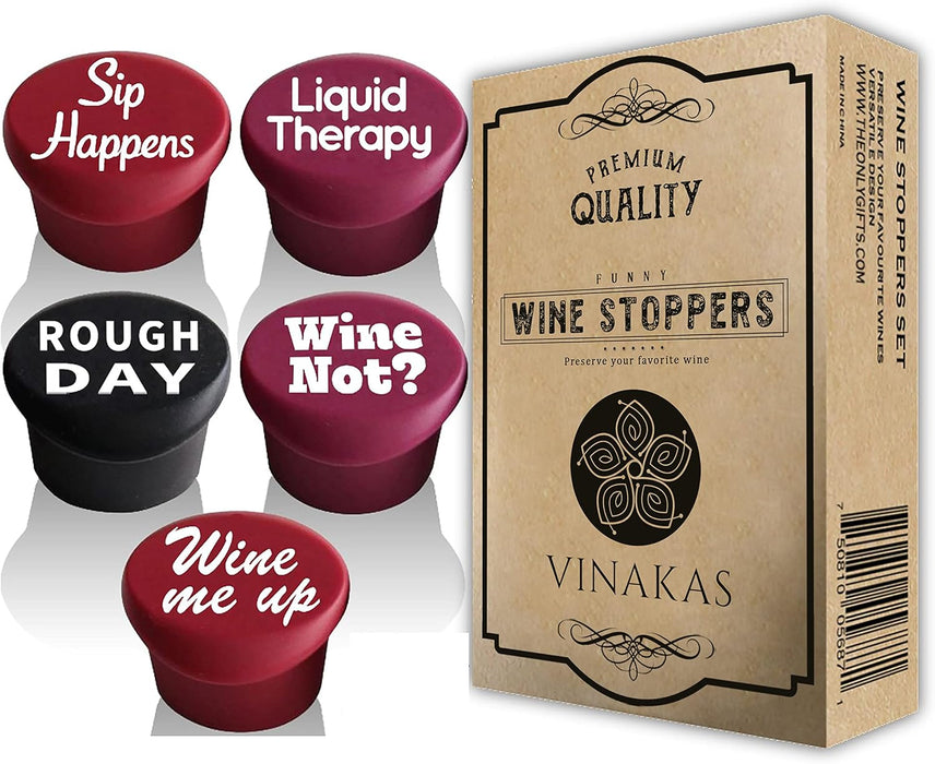 Vinakas Funny Wine Stoppers – Wine Gifts for Women & Men, Wine Accessories
