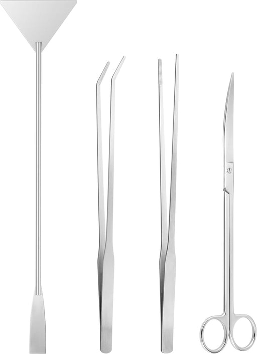 4PCS Aquascape Tool Aquarium Kit with Tweezers Scissors Scraper