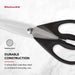 KitchenAid All Purpose Kitchen Shears with Protective Sheath Durable Stainless Steel Scissors, Dishwasher Safe, Soft Gri