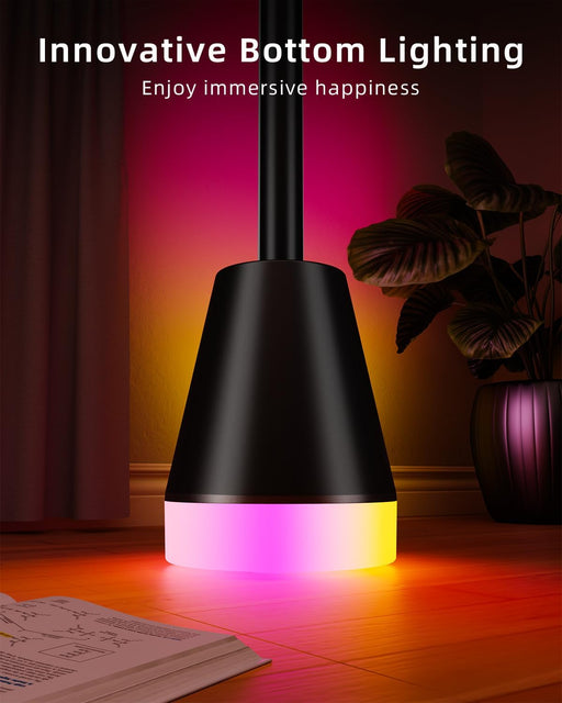 Smart RGB LED Corner Floor Lamp,172 LEDs Bright Standing Lamps for Living Room with APP and Remote,Modern Floor Lamp wit