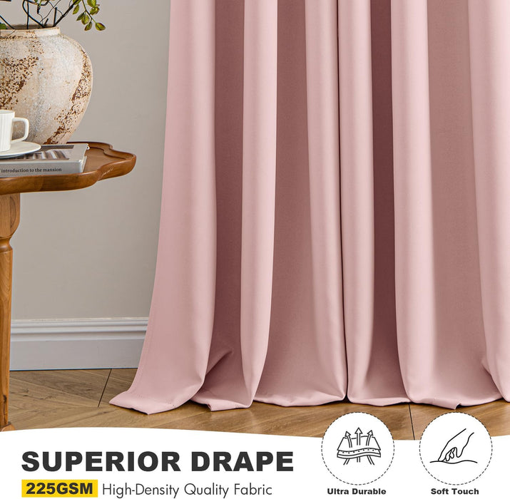 Blackout Curtains for Bedroom 2 Panels 40 x 63 Inch Long Pink