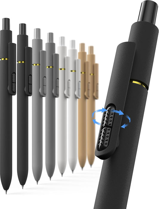 8 Pack Gel Pens, Quick-Drying Black Ink, 0.7mm Fine Point Fidget Pen