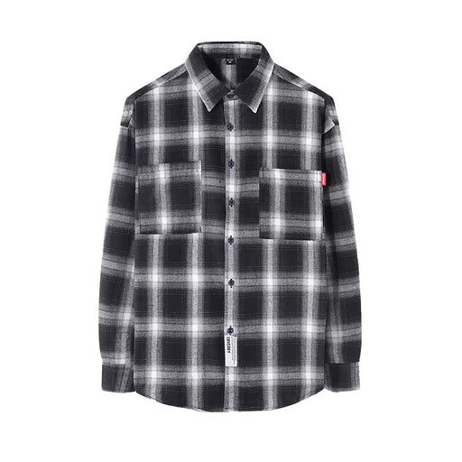 The New Men'S Regular-Fit Long-Sleeve Plaid Flannel Shirt Fashion Casual