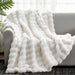 Faux Fur Throw Blanket for Couch, Fuzzy Soft Plush Thick Bubble Blanket for Sofa Bedroom Living Room, 50 * 60 Inches Cream White