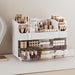 Large Makeup Organizer Countertop with 6 Brush Holders, White