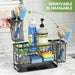 2-Tier Kitchen Sink Caddy Organzier Rack with Dish Brush Sponge Holder