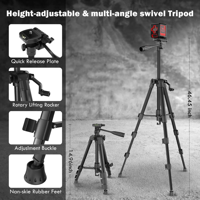 Self Leveling Laser Level 100ft, Green Cross Line with Tripod, 4 Brightness Modes & Pulse Function, Manual & Self-Leveli