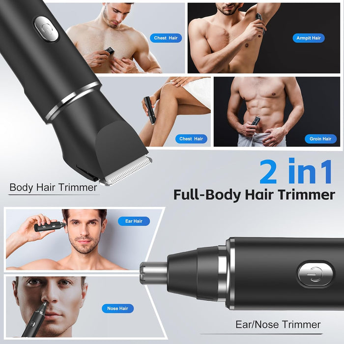 Manscape Body Hair Trimmer for Men, Waterproof Groin Trimmer, Electric Razor Ball Shaver for Chest Pubic Leg Arm Underar