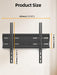 43 50 55 inch Fixed Low Profile TV Wall Mount for 24-65 inch LED/LCD & Flat/Curved TVs, Universal Wall Mount Bracket with Safe Lock, Max VESA 400x400mm, up to 99Lbs & 16 '' Stud