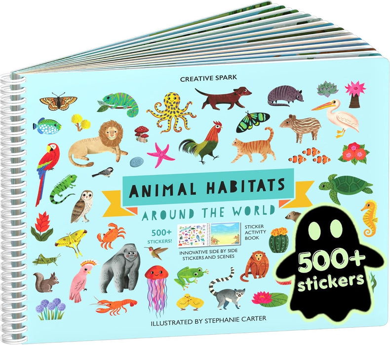Animal Habitats Sticker Book | 12 Coloring & Activity, 500+ Stickers