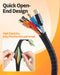 30ft Wire Loom Automotive, 1/2in Cord Protectors from Pets no Chew, Black