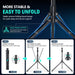 14'' LED Foldable Ring Light with 62'' Tripod Stand, Selfie Ring Light for Video Recording, Live Streaming, TikTok & YouTube, Compatible with iPhone & Android (Black)