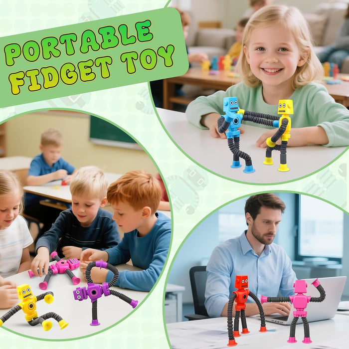 10 PCS Robot Suction Fidget Sensory Toy Party Favors for Kids