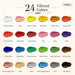 Acrylic Paint Set, 24 Colors (2 oz/Bottle) with 12 Art Brushes, Art Supplies for Painting Canvas, Wood, Ceramic & Fabric