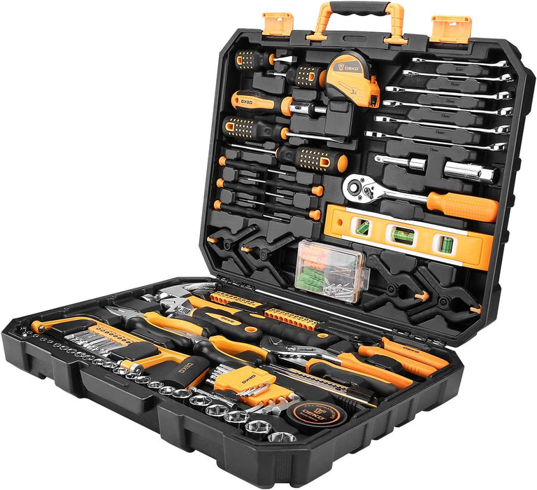 228 Piece Socket Wrench Auto Repair Tool Combination Package Mixed Tool Set Hand Tool Kit with Plastic Toolbox Storage Case