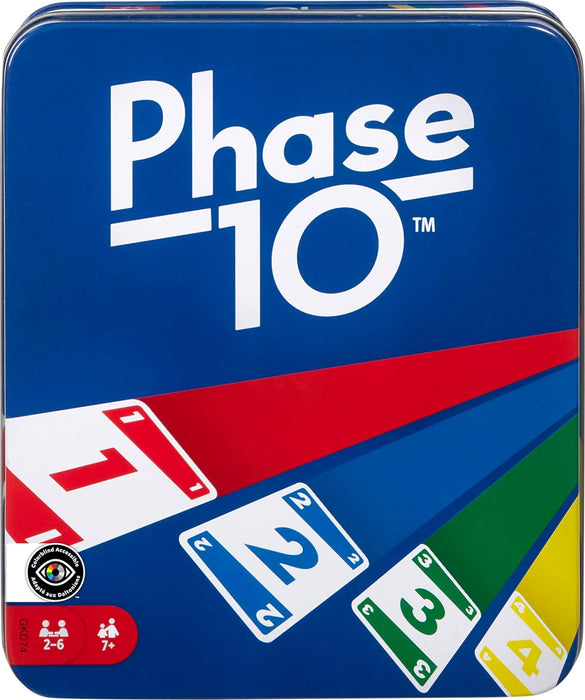 Phase 10 Card Game in Storage Tin for Ages 7+