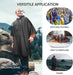 Hooded Rain Poncho for Adults, Reusable Waterproof Raincoat