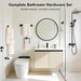 5-Pieces Matte Black Bathroom Accessories Set, 16 Inch Bath Towel Bar Set