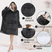 Grey Blanket Hoodies for Women and Men Adult Oversize Wearable Blanket Hoodies for Soft and Warm