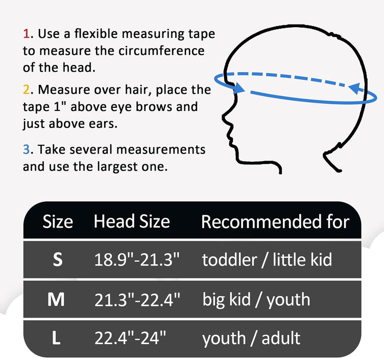 Kids Bike Helmet, Adjustable and Multi-Sport, from Toddler to Youth, 3 Sizes