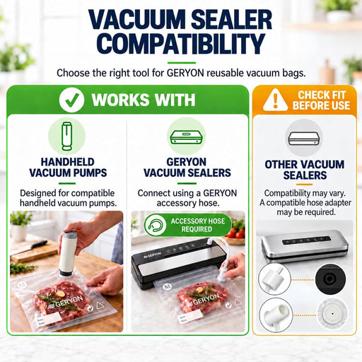 Vacuum Sealer Bags for Food, 40 Pack Reusable Vacuum Seal Bags with Air Valve, BPA-Free Food Vacuum Seal Bags Compatible with Handheld Vacuum Sealer for Sous Vide, Meal Prep and Freezer Storage