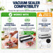 Vacuum Sealer Bags for Food, 40 Pack Reusable Vacuum Seal Bags with Air Valve, BPA-Free Food Vacuum Seal Bags Compatible with Handheld Vacuum Sealer for Sous Vide, Meal Prep and Freezer Storage